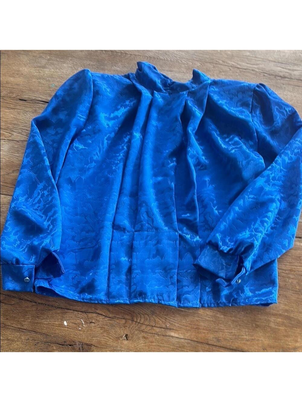 Cristina Vintage Blouse Blue Size Small